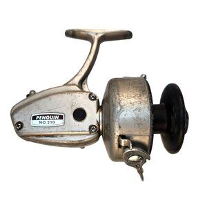 Penguin No. 210 is a vintage spin fishing reel made by Olympic, Japan,